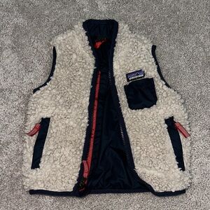 Patagonia Retro-X lined fleece/Sherpa Vest with Navy Accents